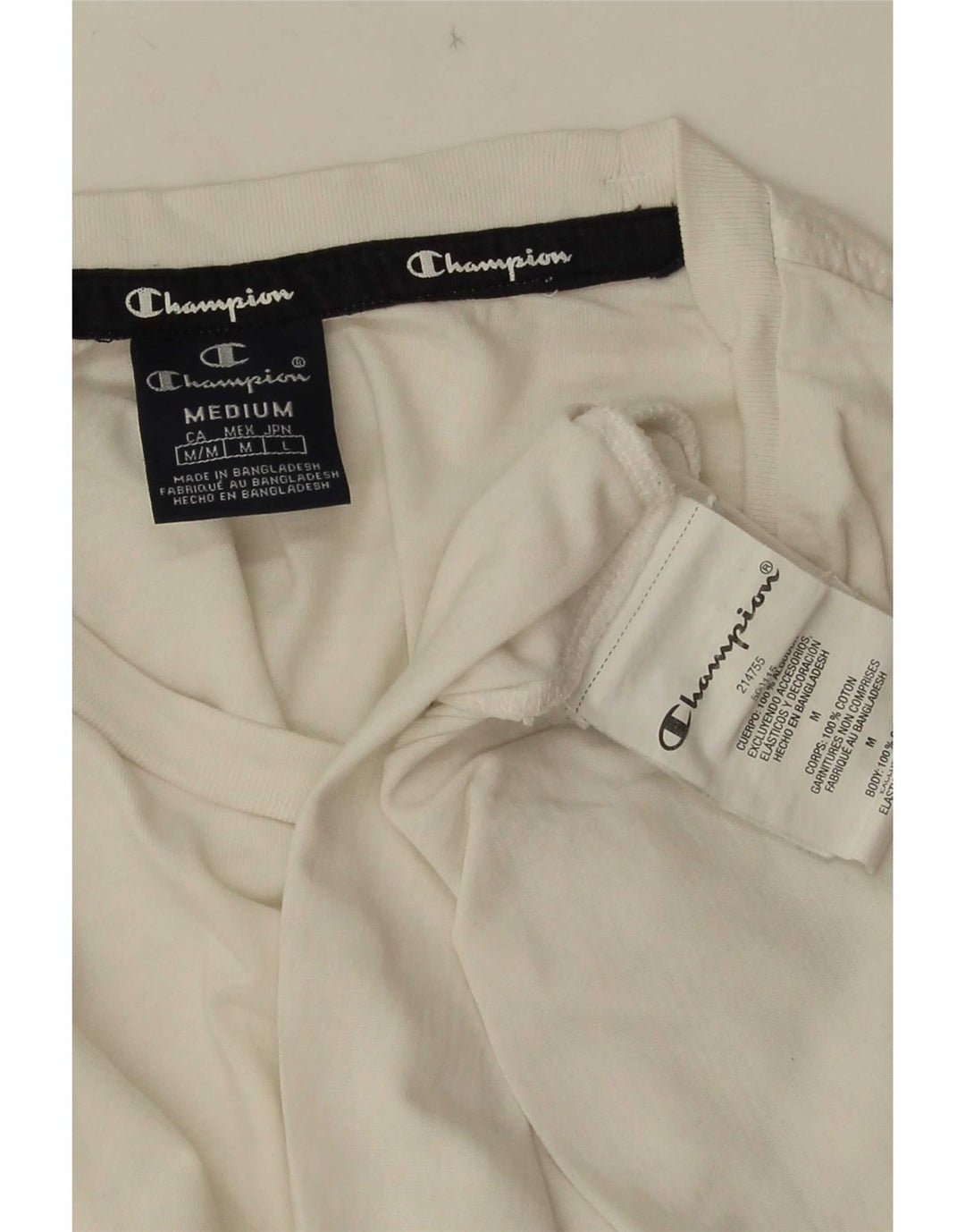 Champion T-Shirt Homme Blanc Moyen Coton