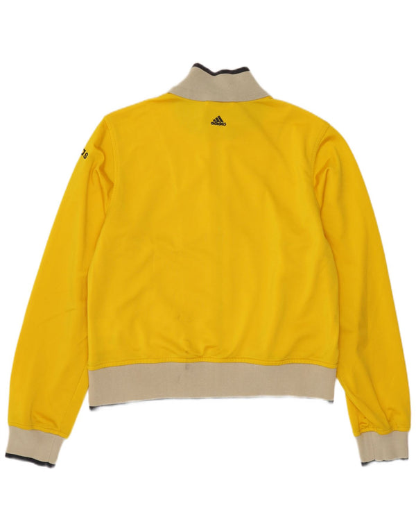 Adidas Veste de survêtement graphique pour femme UK 12 Jaune moyen Polyester