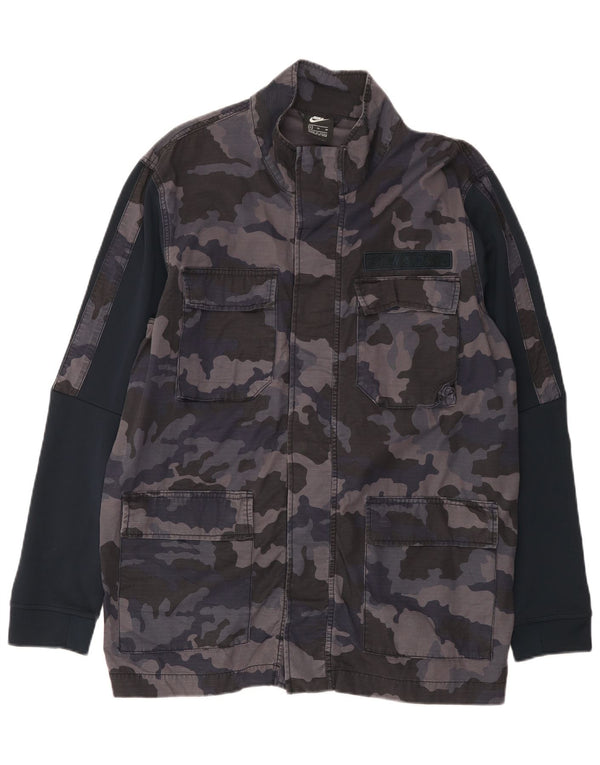 Nike Veste utilitaire graphique pour homme UK 42 XL Bleu marine Camouflage Coton