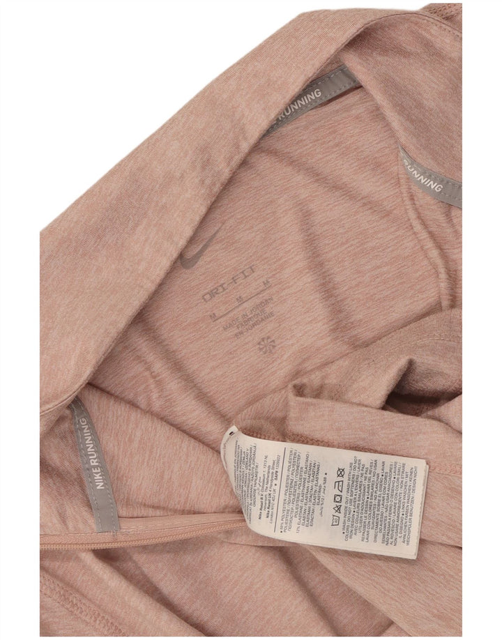 Nike Haut de survêtement à col zippé Dri Fit pour femme UK 14 Rose moyen