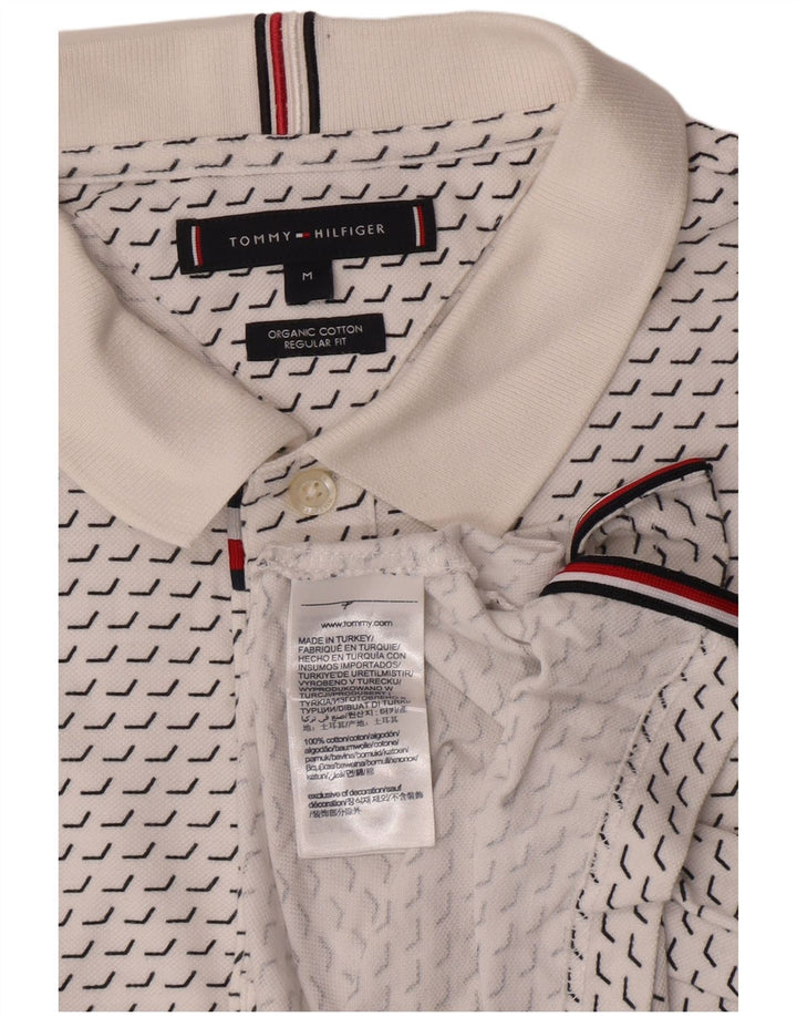Tommy Hilfiger Polo Regular Fit Homme Blanc Moyen Coton Géométrique