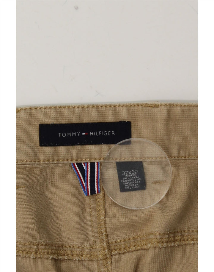 TOMMY HILFIGER Pantalon décontracté droit pour homme W32 L32 Beige Coton