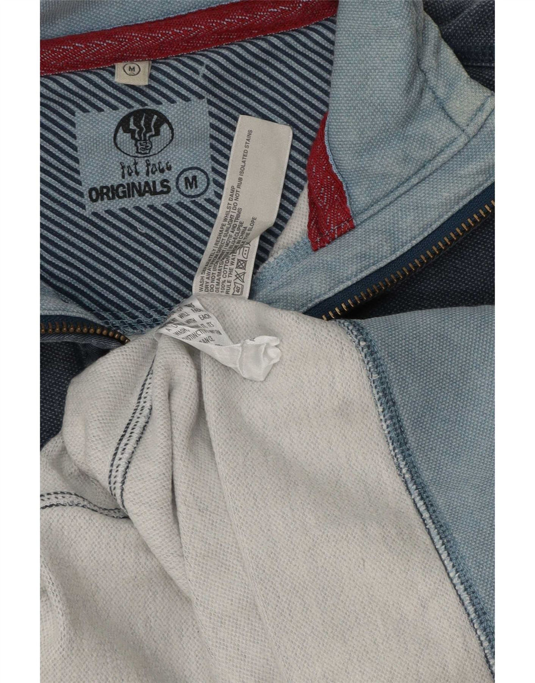 Fat Face Sweat-Shirt Col Zippé Homme Bleu Marine Moyen Coton
