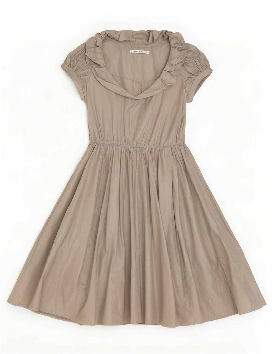 Zara Robe trapèze pour femme UK 12 Gris moyen Polyester