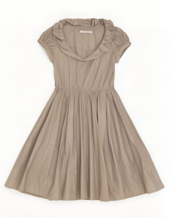 Zara Robe trapèze pour femme UK 12 Gris moyen Polyester