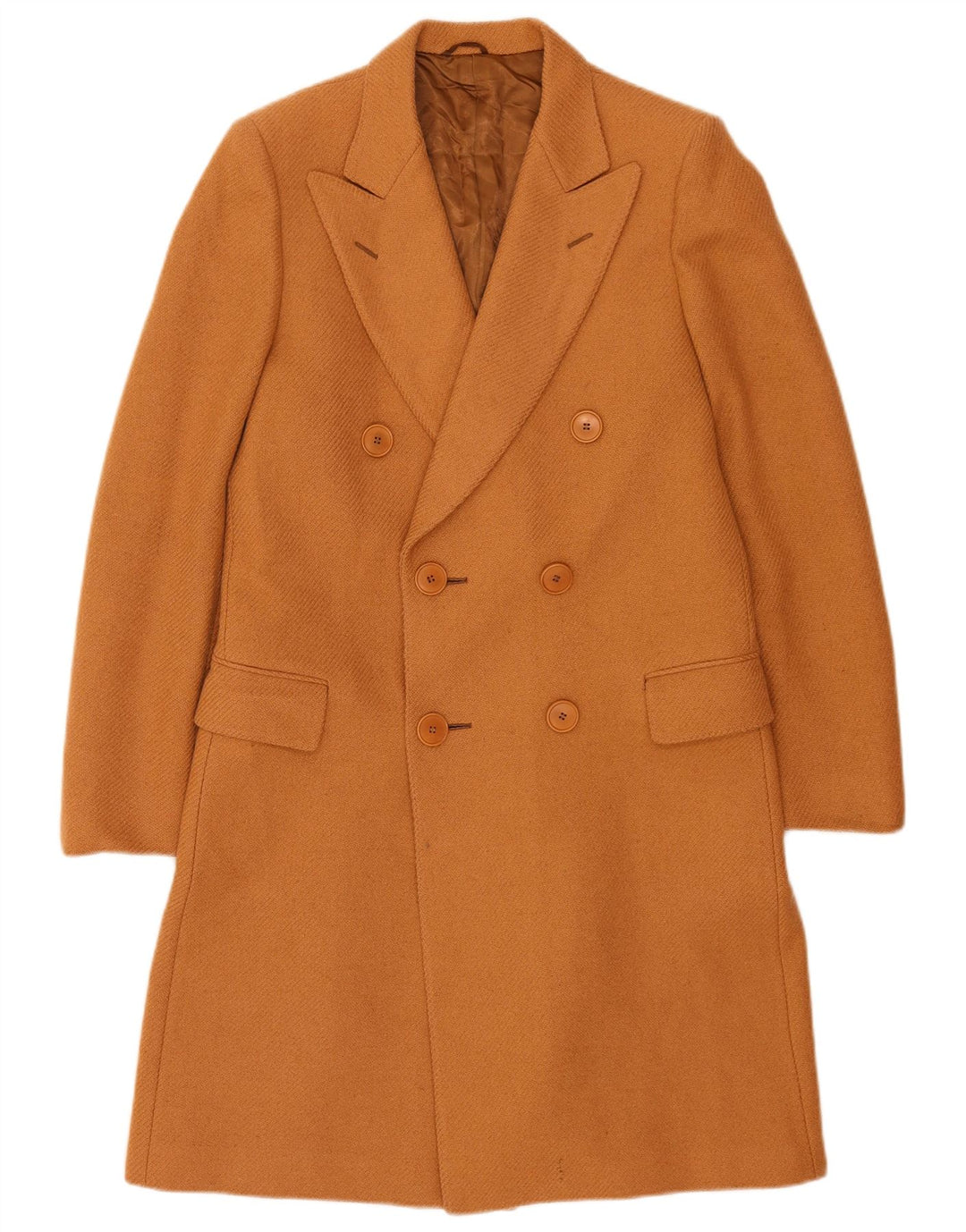 vintage Homme Double Boutonnage Manteau IT 48 Beige Moyen