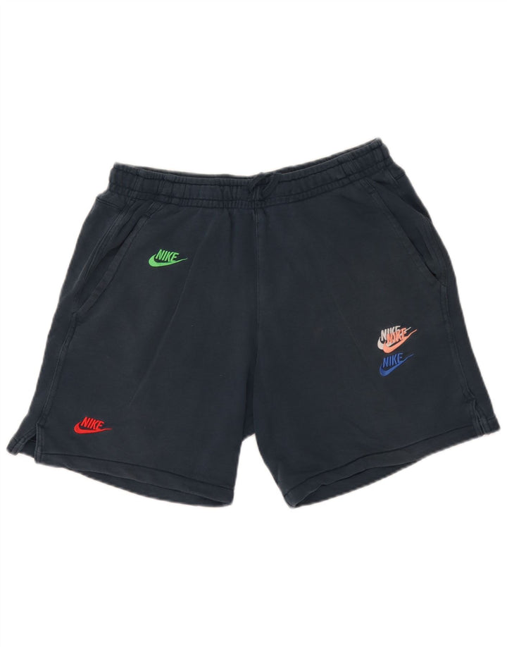Nike Short de sport graphique en coton bleu marine moyen pour homme