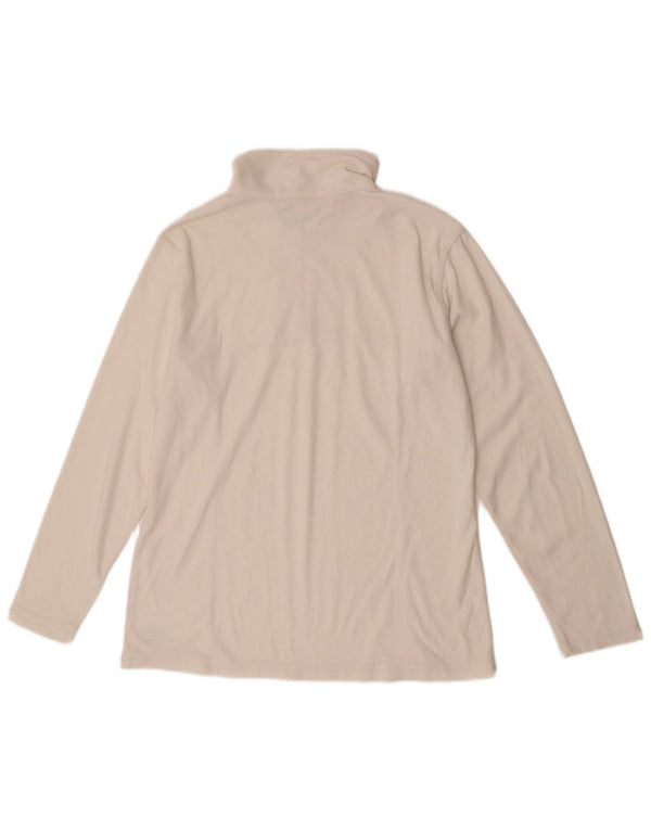 Asics Pull polaire à col zippé pour femme UK 14 Polyester blanc moyen