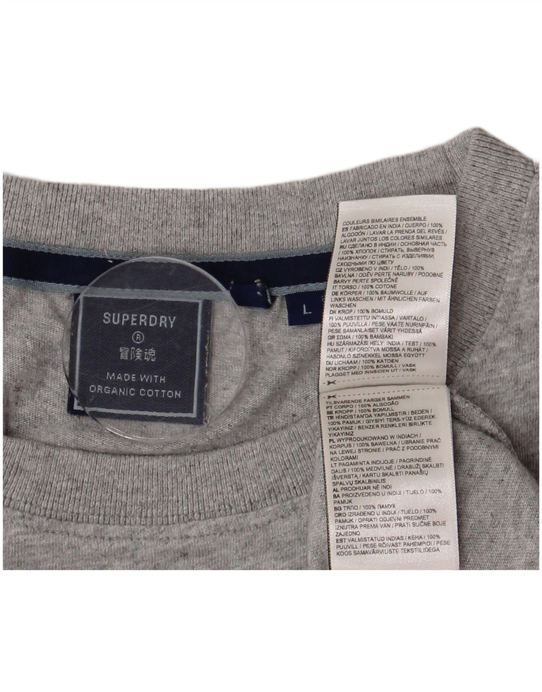 SUPERDRY T-Shirt Homme Top Large Gris Moucheté Coton