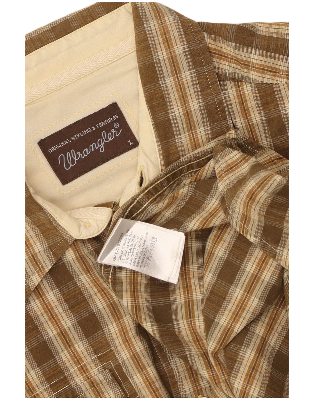 Wrangler Chemise Homme Grand Carreau Marron Coton