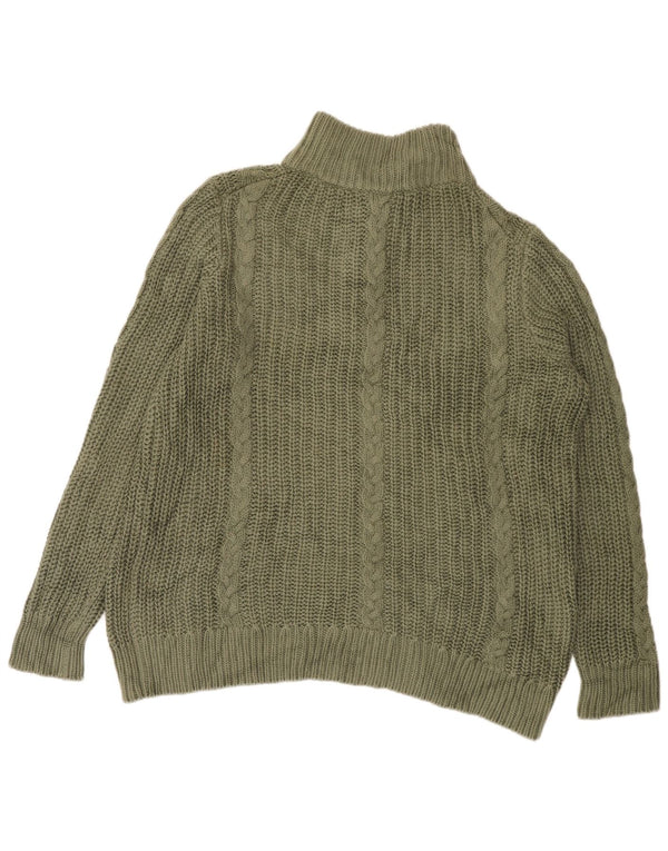 L.L.Bean Pull ample à col zippé pour femme UK 18 XL Coton kaki