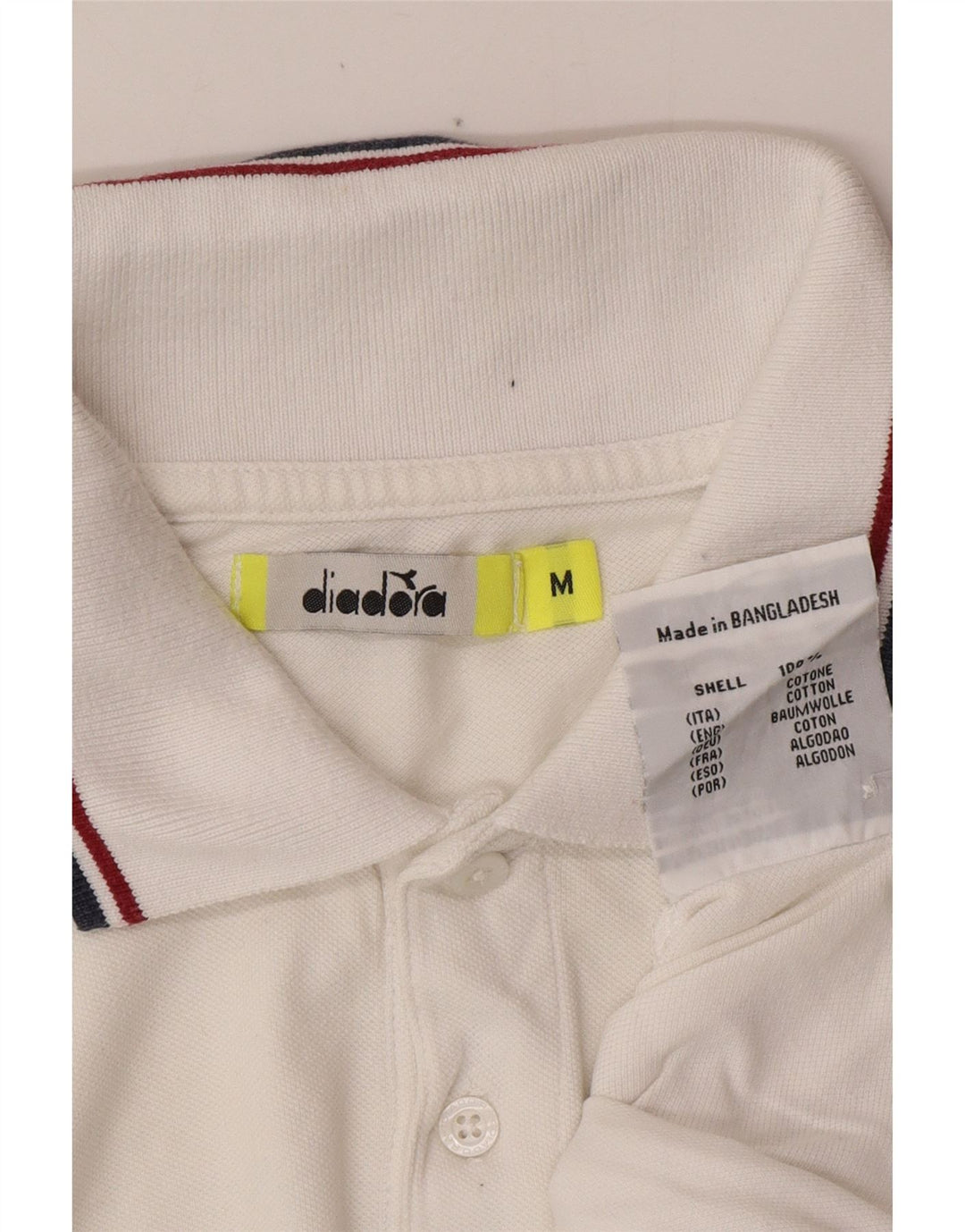 DIADORA Polo Homme Blanc Moyen Coton