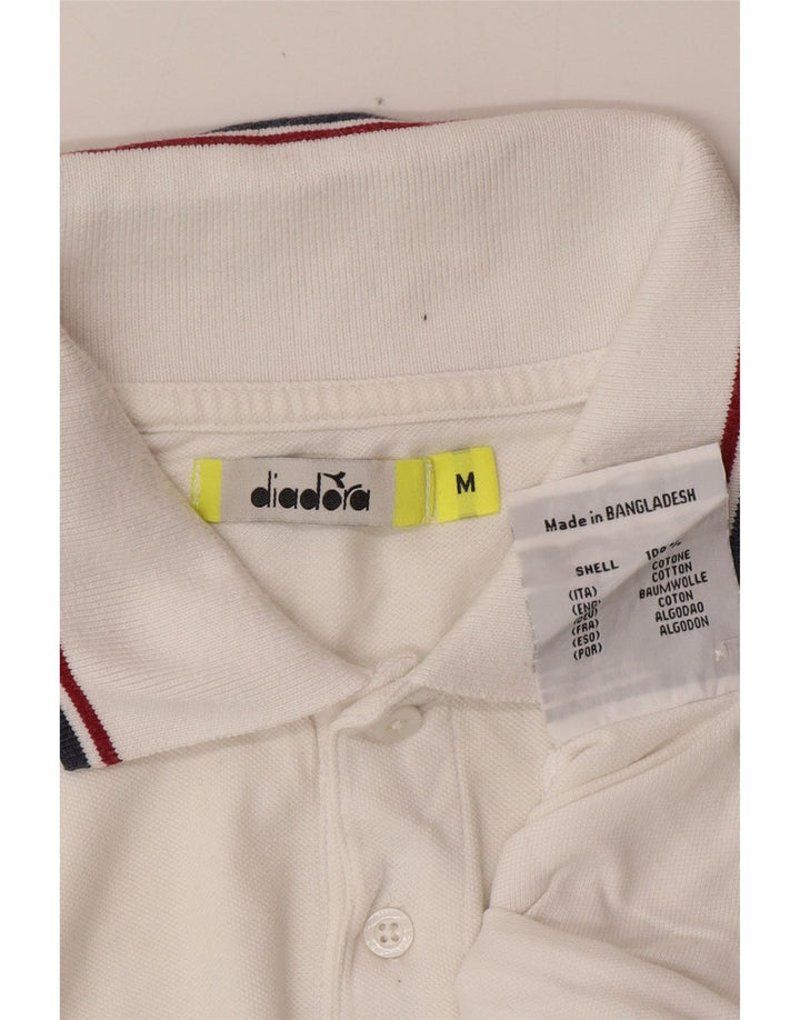 DIADORA Polo Homme Blanc Moyen Coton