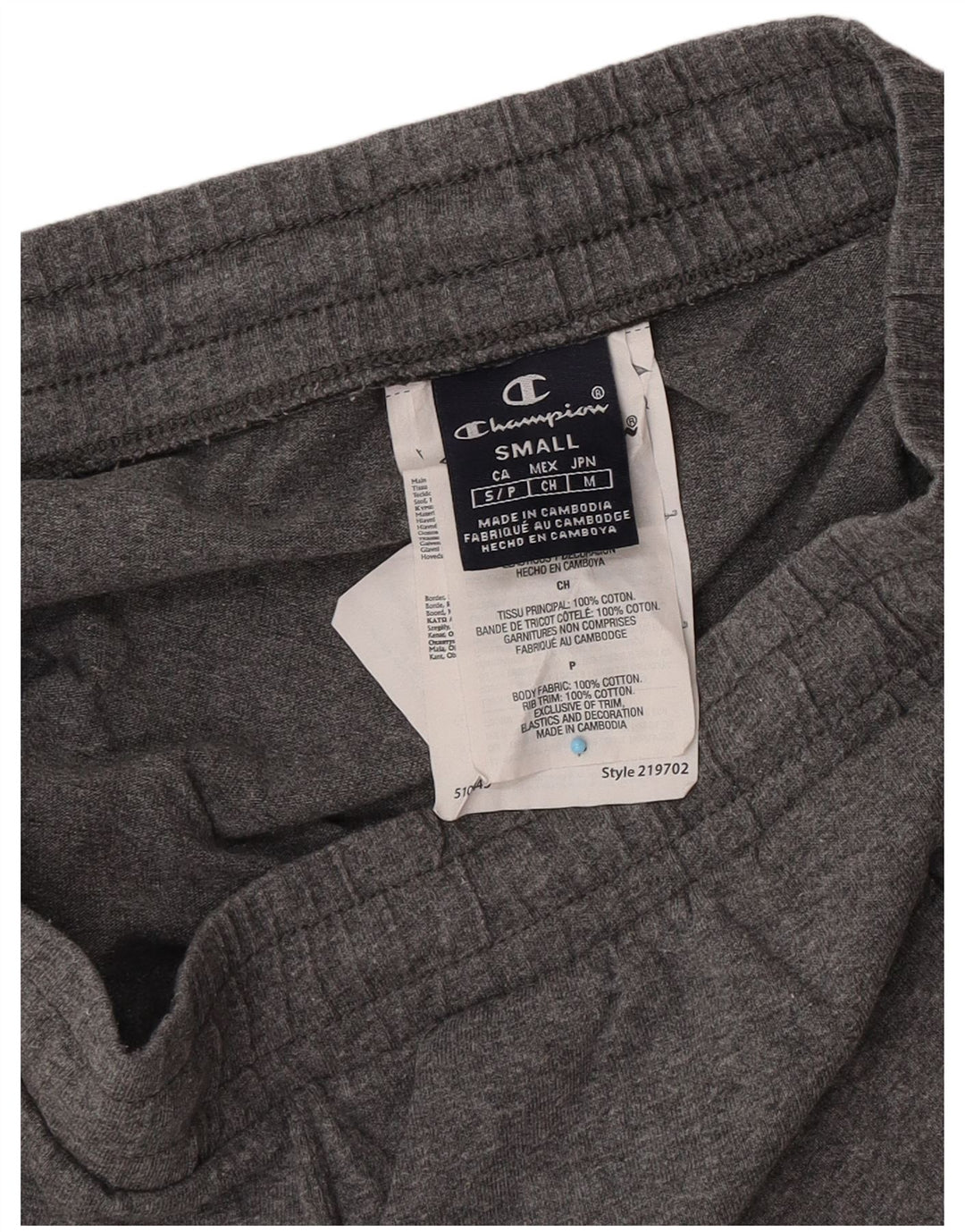 Champion Short de Sport Homme Petit Gris Coton