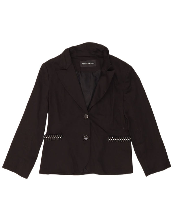 Roccobarocco Veste Blazer 2 Boutons Femme IT 50 XL Coton Noir