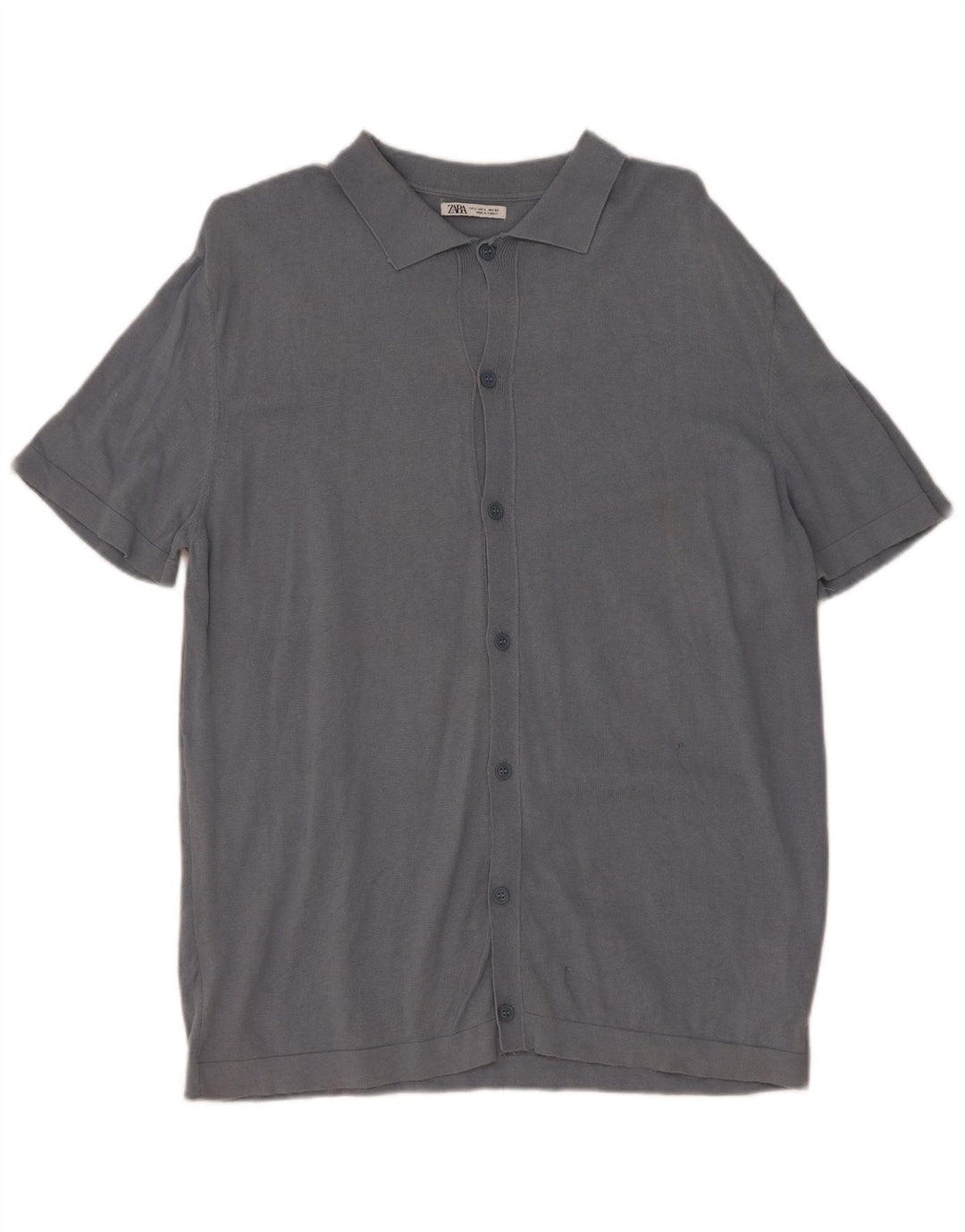 Zara Cardigan à manches courtes pour hommes, pull en coton gris, grand