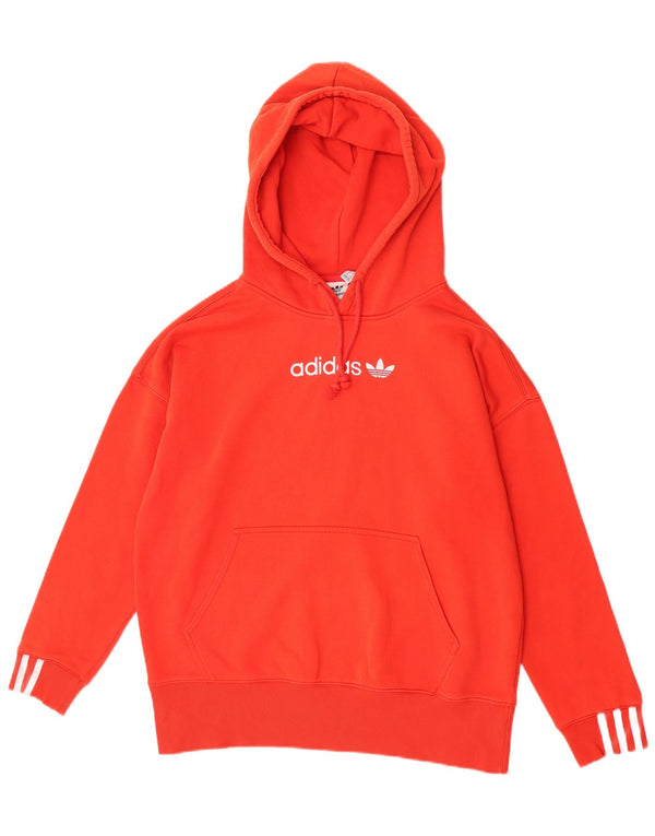 Adidas Pull à capuche surdimensionné graphique pour femme UK 8 Petit coton rouge