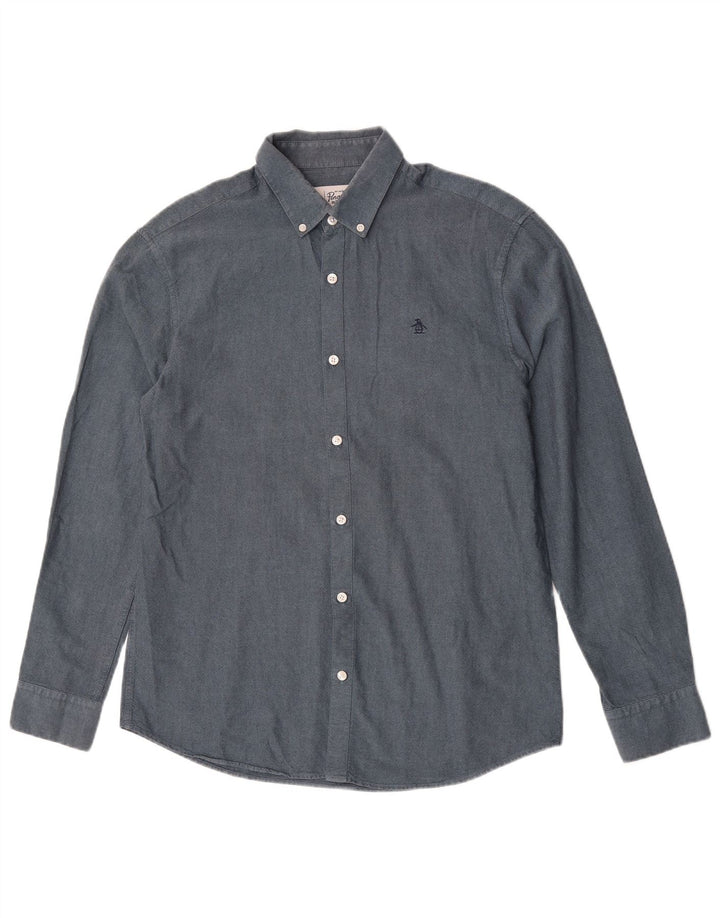 Penguin Chemise Homme Bleu Moyen Coton