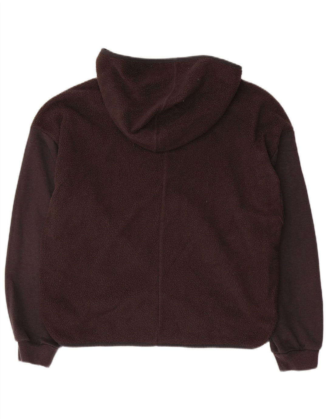 ADIDAS Pull polaire à capuche surdimensionné pour femme UK 8/10 Petit Noir Polyester