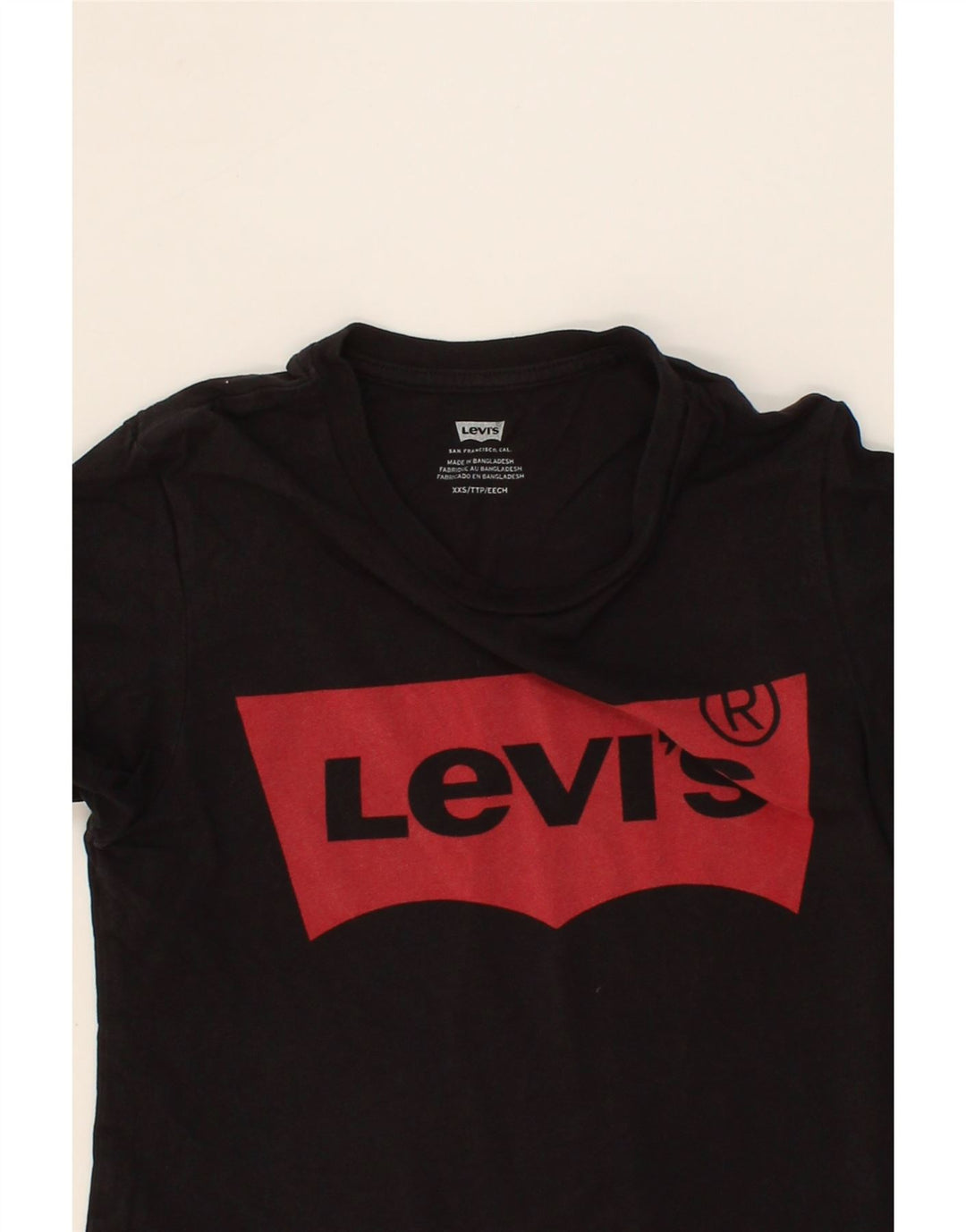 LEVI'S Womens Graphic T-Shirt Top UK 2 2XS Black Vintage Levi's and Second-Hand Levi's from Messina Hembry 