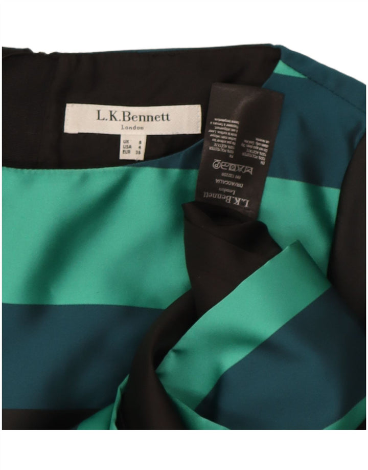L.K. Bennett Robe fourreau pour femme UK 8 Petit Noir Colorblock Polyester