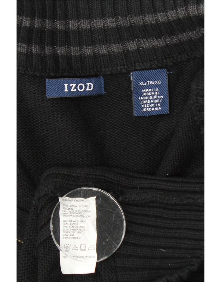 Izod Pull col zippé homme XL coton noir