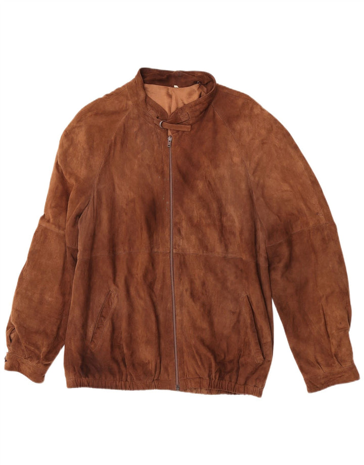 veste en daim homme vintage IT 54 2XL Marron