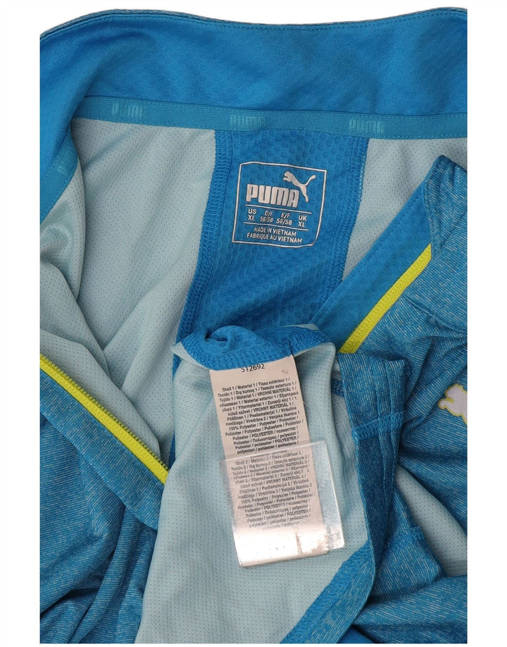 PUMA Haut de survêtement à col zippé pour homme XL Bleu Polyester