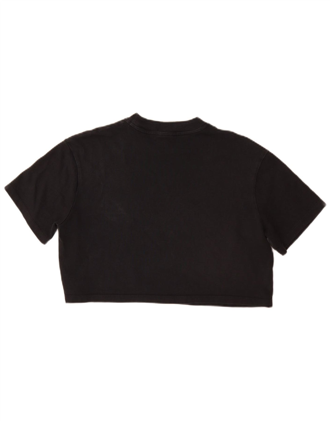 NIKE Womens Crop T-Shirt Top UK 14 Medium Black Cotton