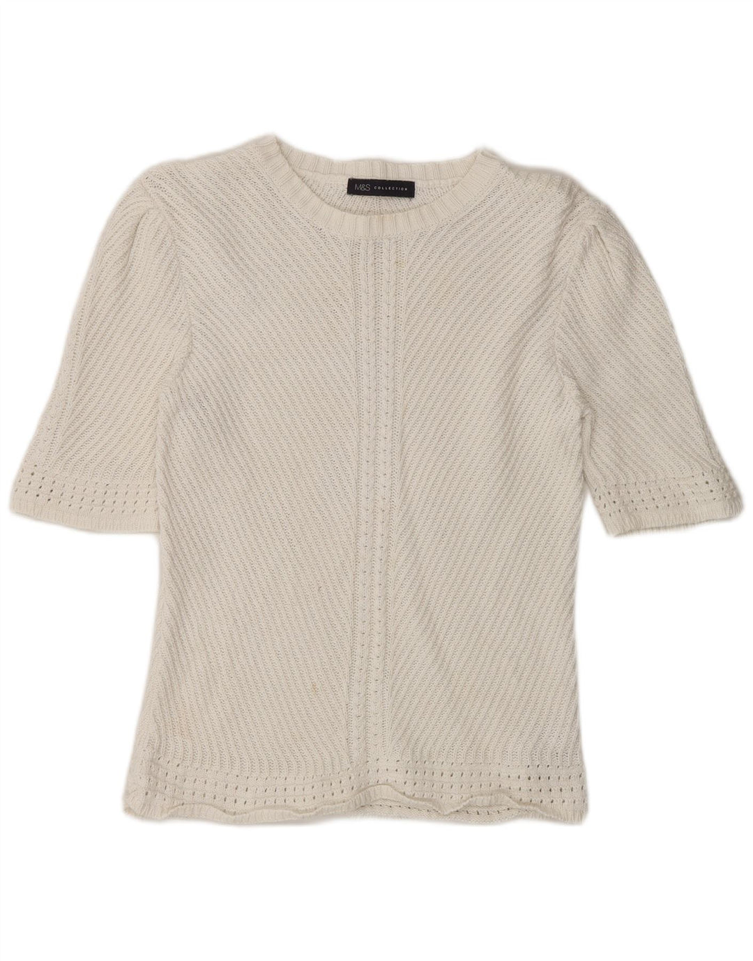Marks & Spencer Pull col bateau pour femme UK 14 Medium Off White
