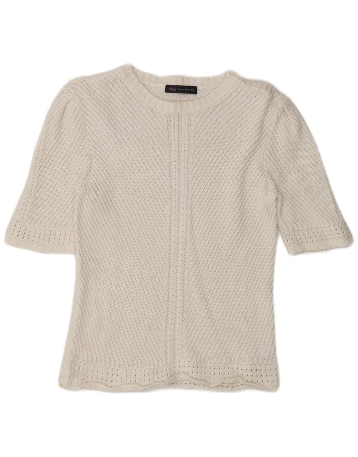 Marks & Spencer Pull col bateau pour femme UK 14 Medium Off White