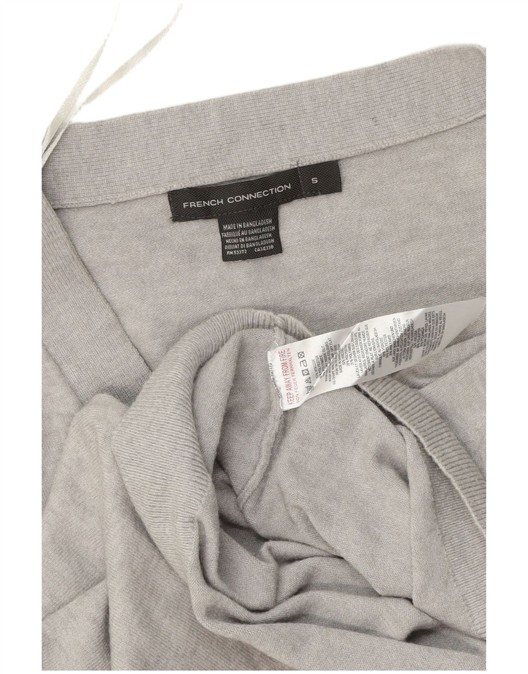 French Connection Cardigan court surdimensionné pour femme UK 10 Petit Gris