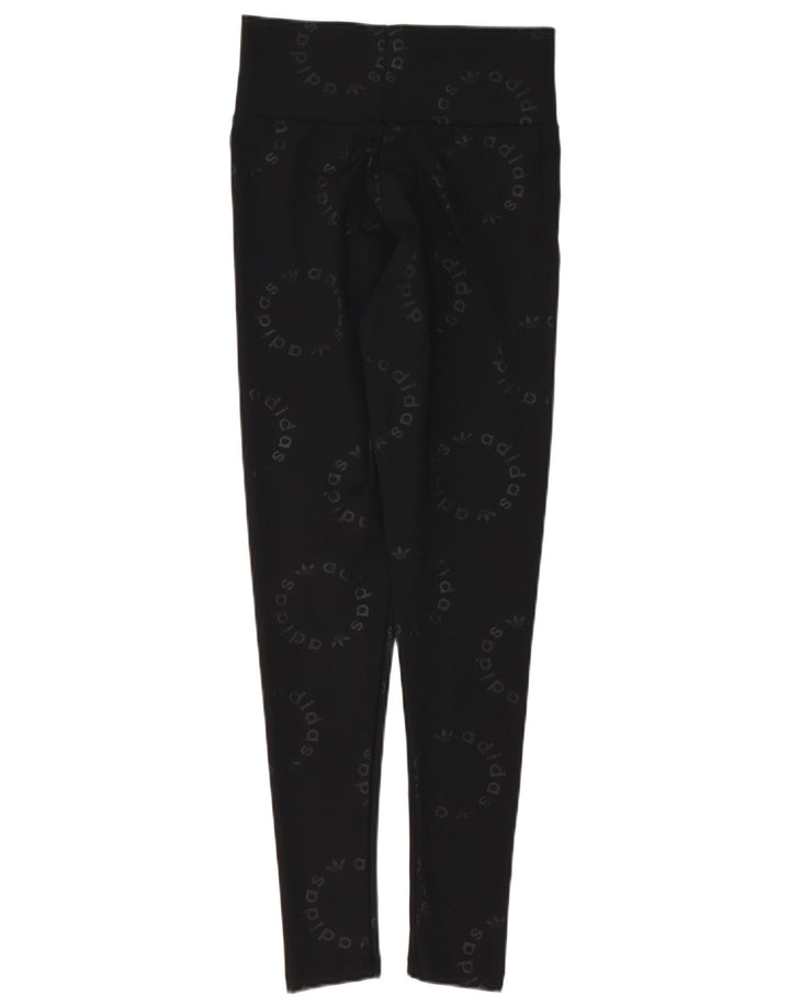 Adidas Leggings graphiques pour femmes UK 10 Small Noir Polyester