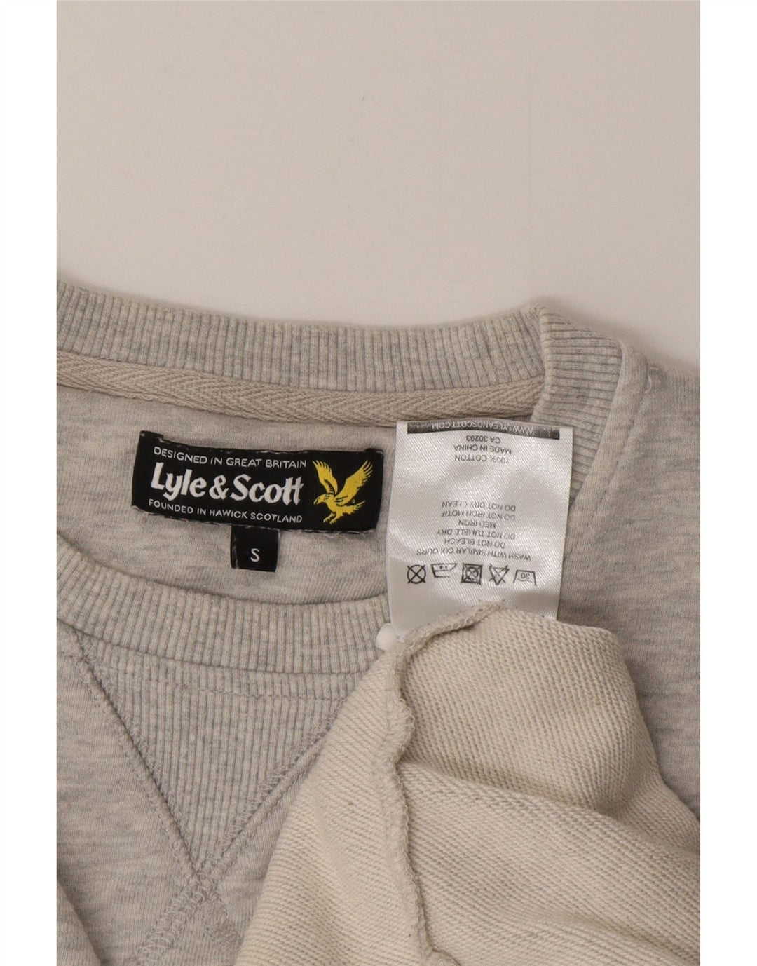 LYLE & SCOTT Sweat-Shirt Homme Petit Gris Moucheté Coton