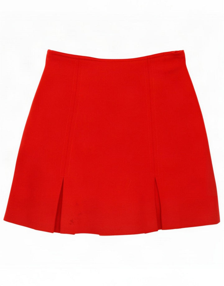 Mini jupe femme vintage IT 44 Medium W26 laine rouge