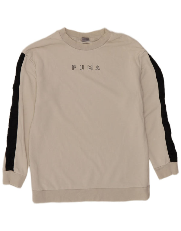 PUMA Sweat-shirt graphique pour homme XS en coton color block Blanc