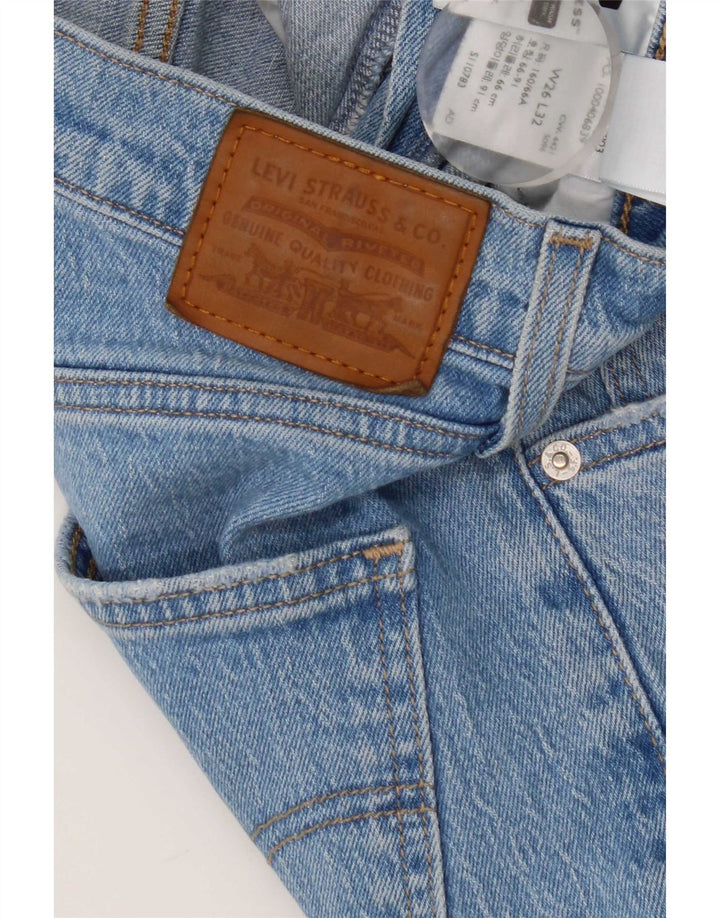 Levi's Jean Évasé Taille Haute Effet Déchiré W26 L27 Femme Bleu Coton