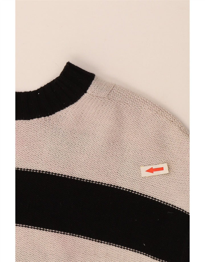 CHAPS Pull surdimensionné à col en V pour femme UK 10 Petit rayé noir