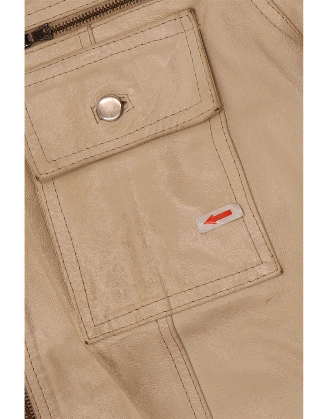 Pinko Veste en cuir pour femme IT 42 Beige moyen