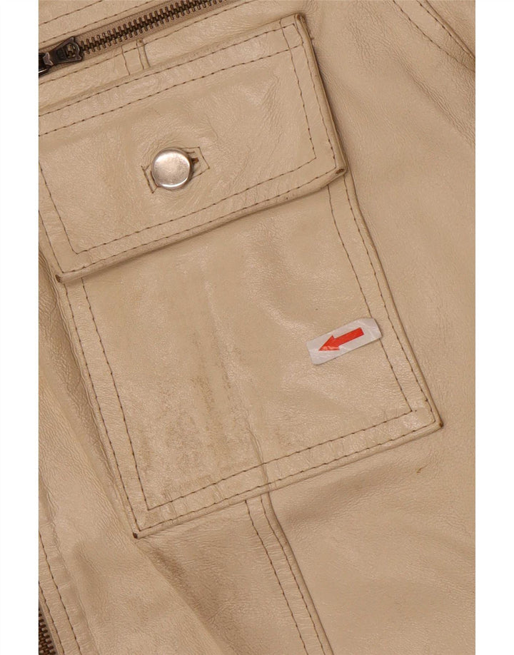 Pinko Veste en cuir pour femme IT 42 Beige moyen