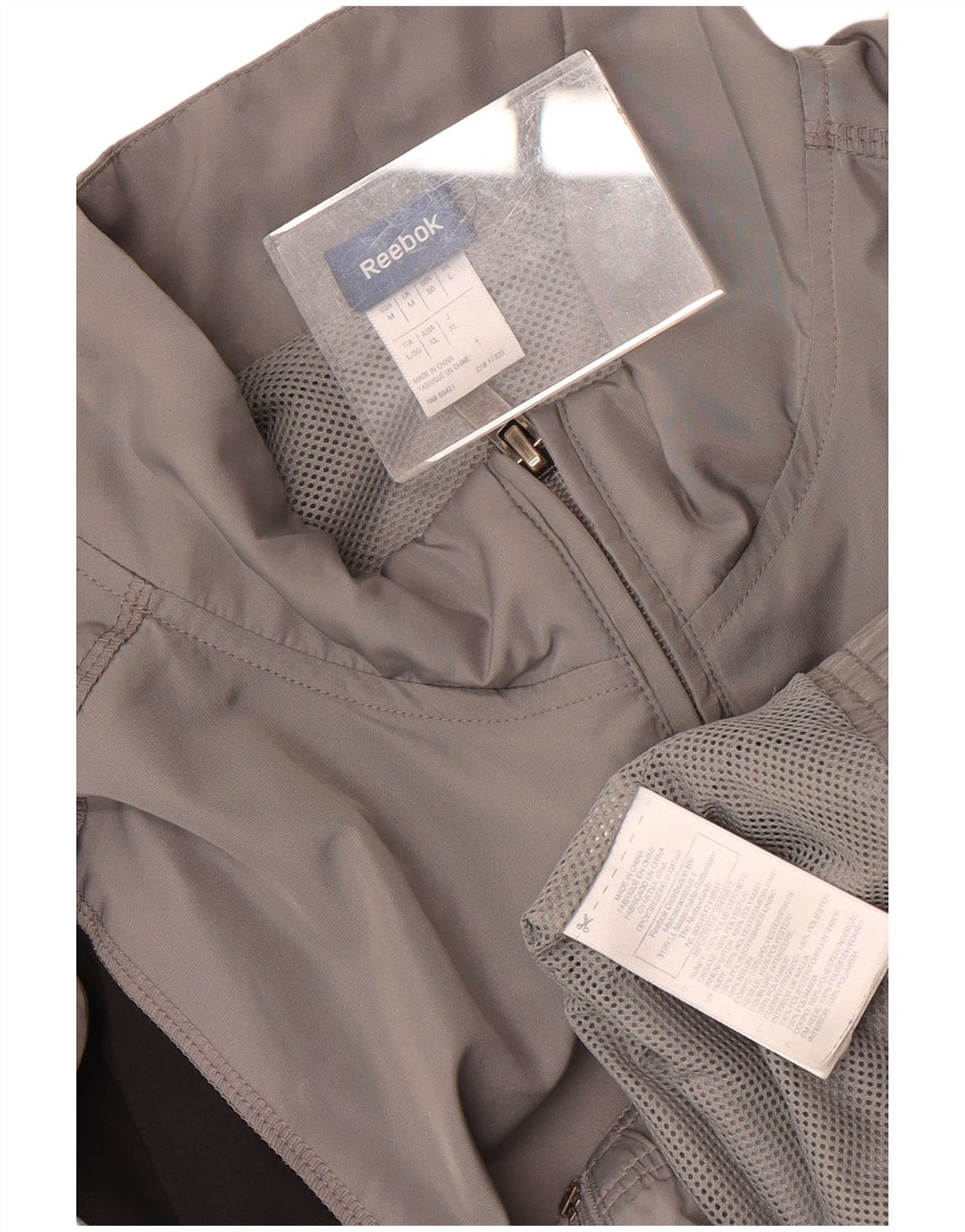 Reebok Veste de Survêtement Homme Gris Moyen Colorblock Polyester