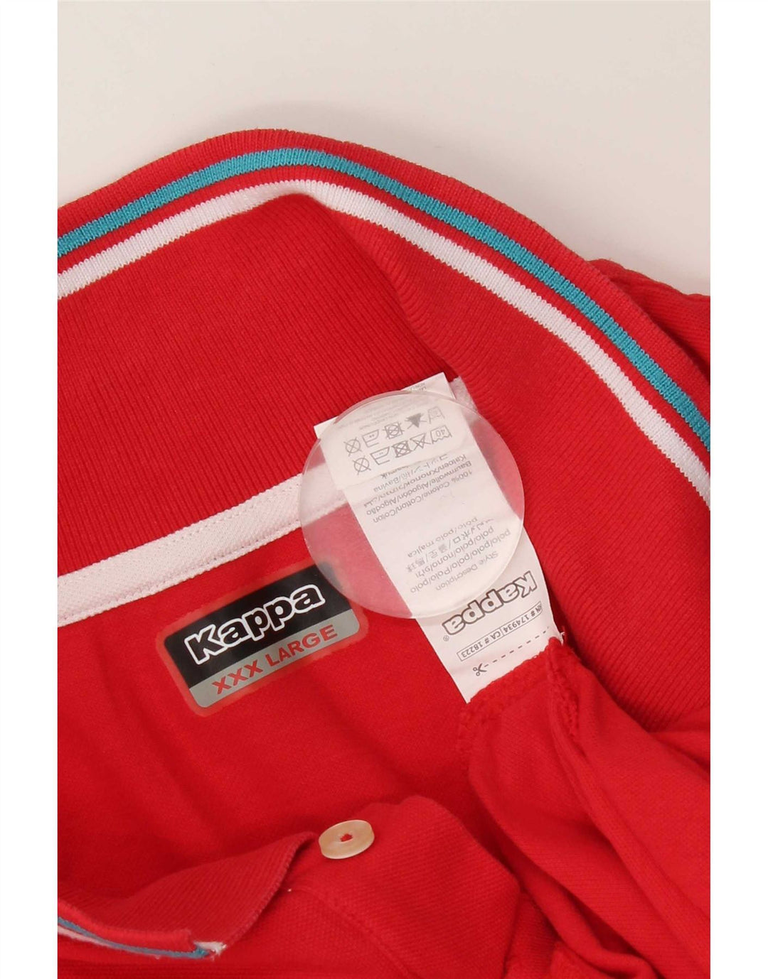 Kappa Polo Homme 3XL Rouge Rayé Coton