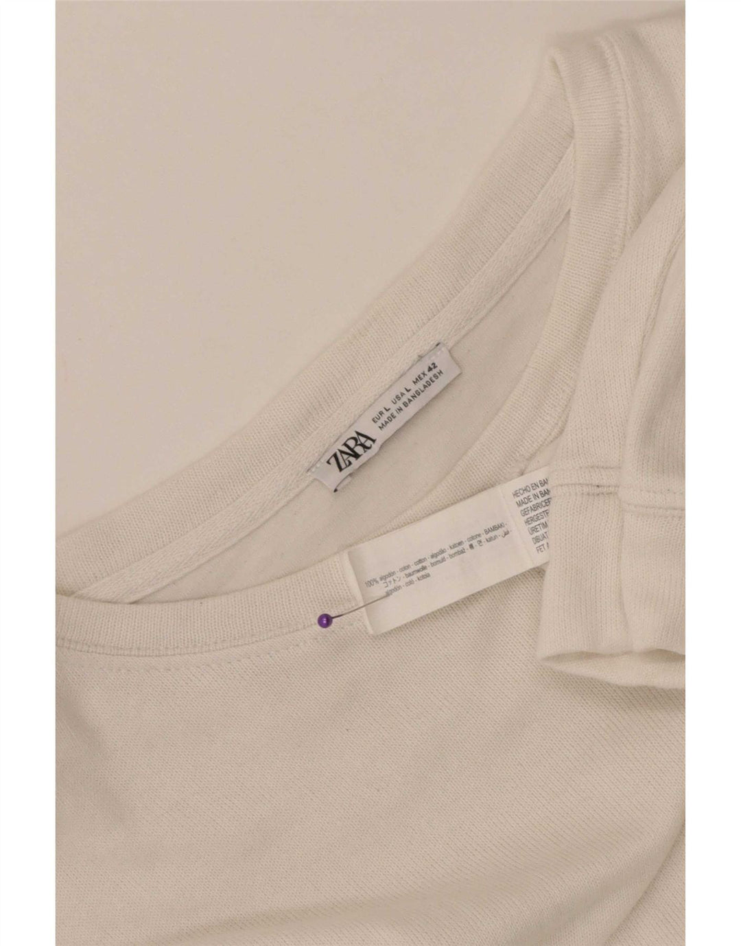 Zara Homme Top Manches Longues Grand Coton Blanc