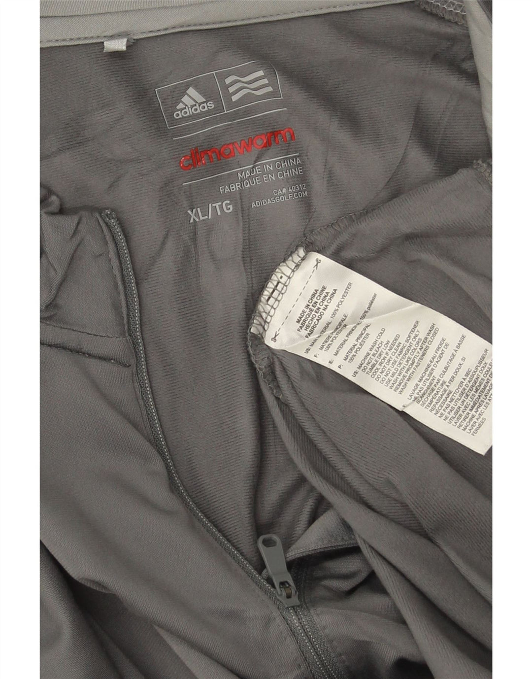 Adidas Hommes Climawarm Graphic Zip Neck Pull Survêtement Top XL Gris