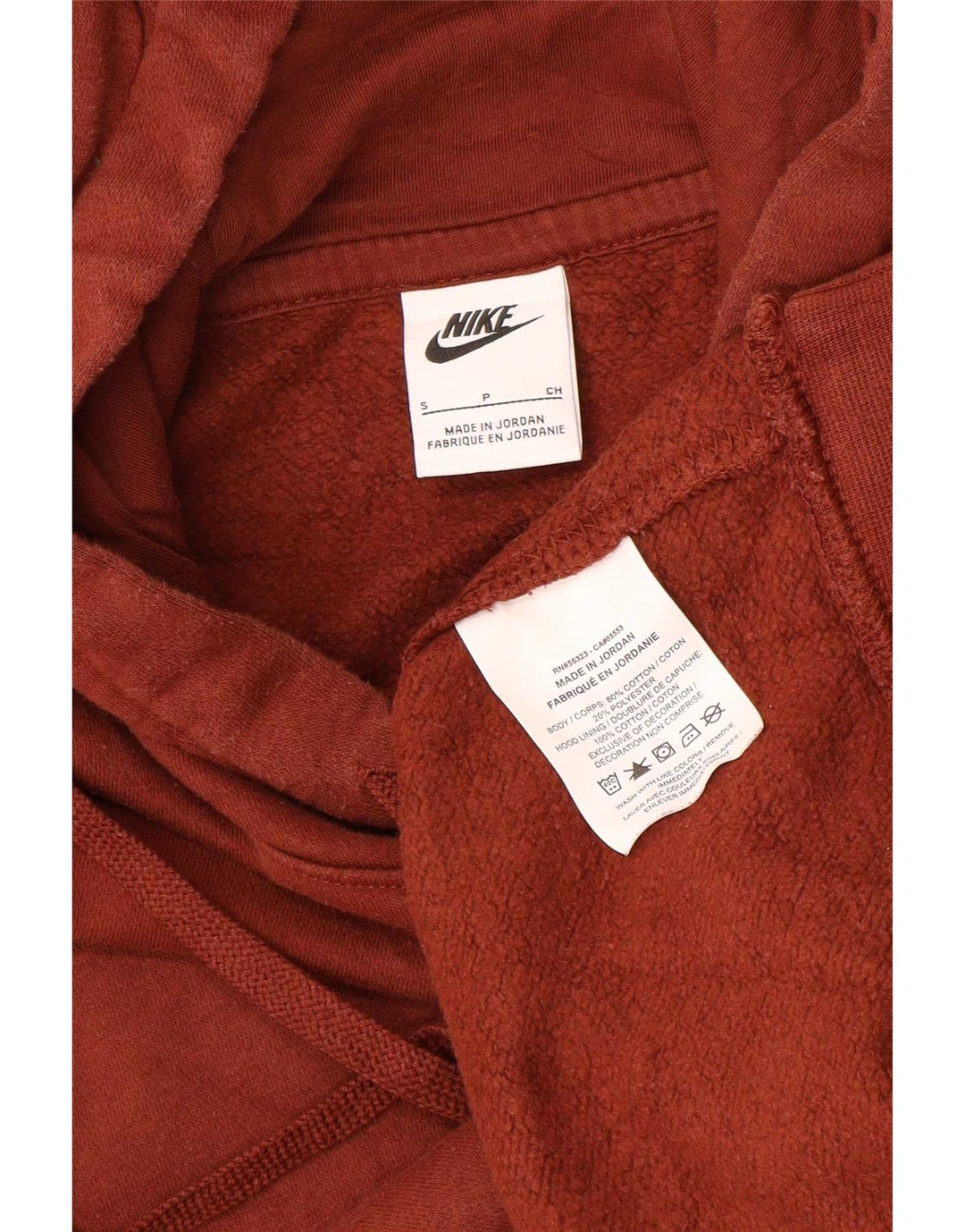 Nike Pull à capuche pour homme Petit coton marron