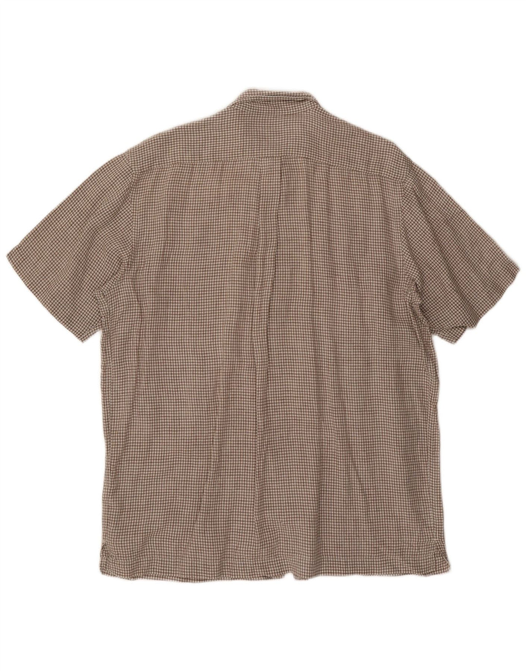 EDDIE BAUER Chemise à manches courtes pour homme en lin à carreaux marron