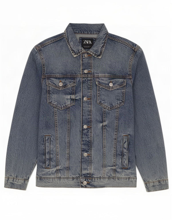 Zara Veste en jean pour homme UK 36 Petit coton bleu