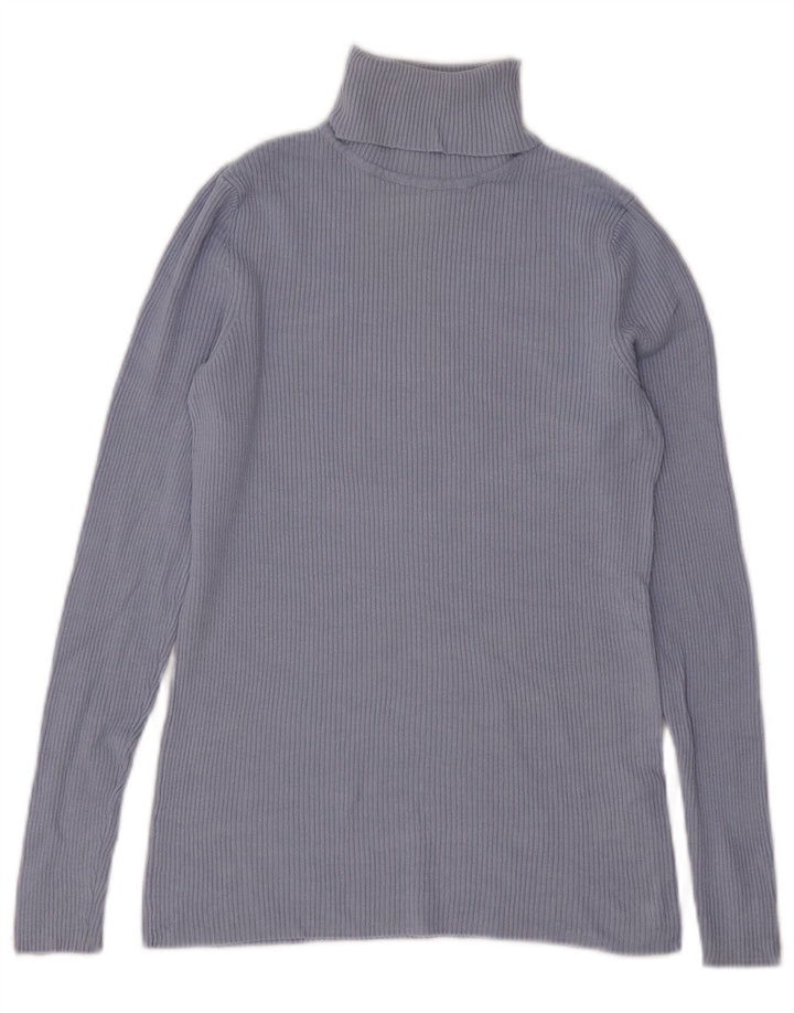 Marks & Spencer Haut à manches longues pour femme UK 10 Small Bleu Viscose