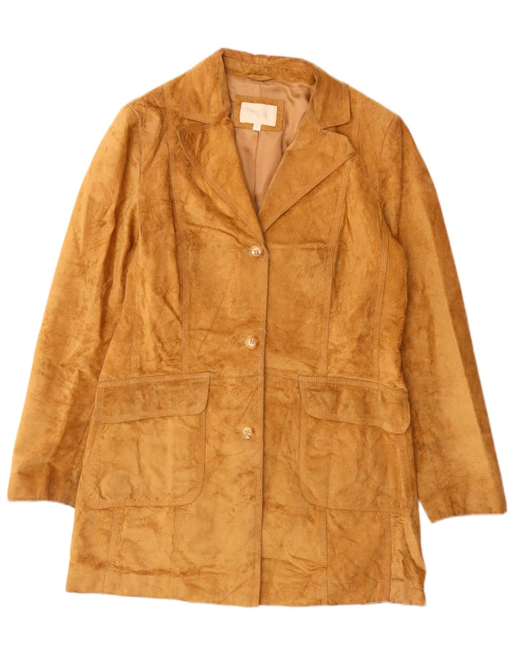 Marks & Spencer Manteau en daim pour femme UK 12 Cuir marron moyen