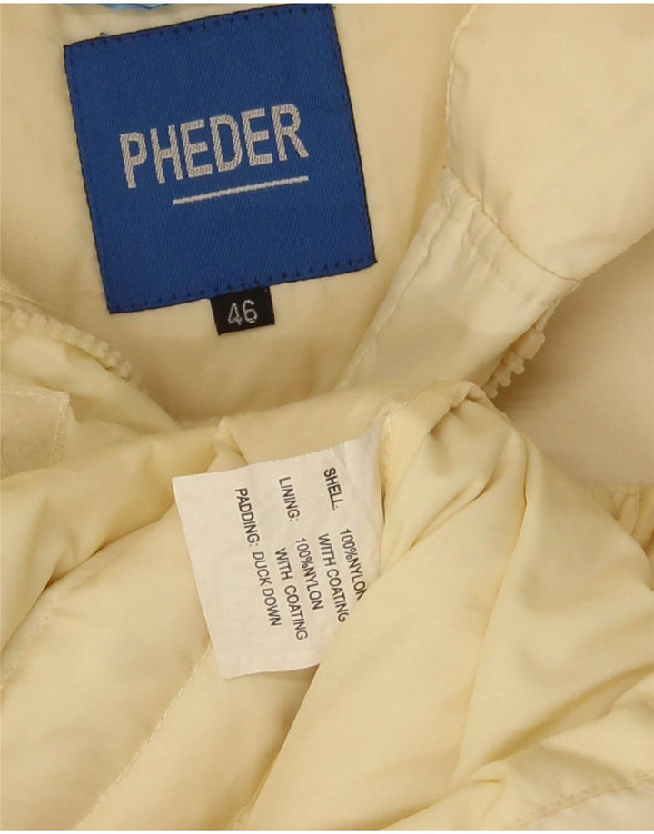 Pheder Manteau rembourré à capuche pour femme IT 46 Large Nylon Jaune